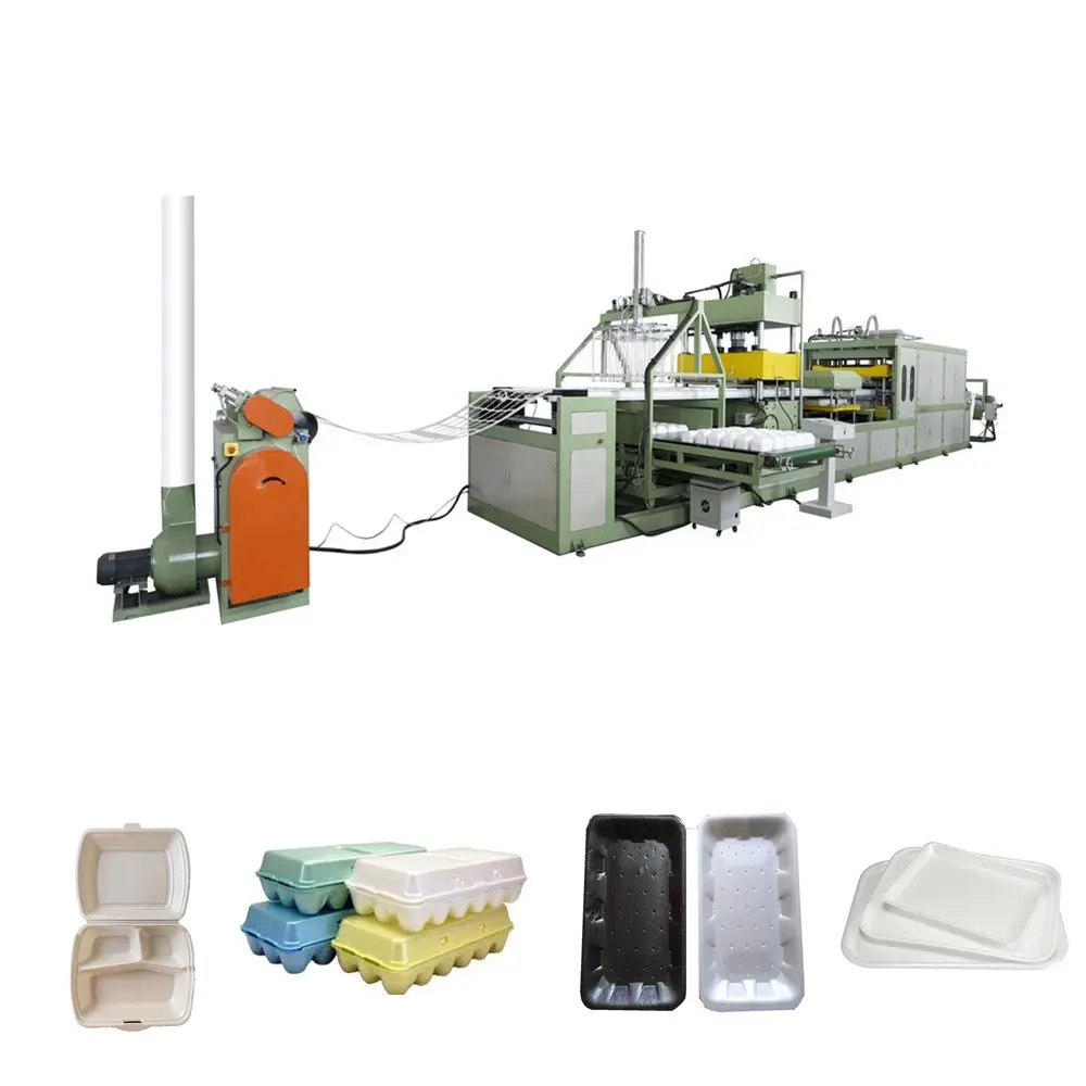 EPS PS foam thermocol plate take away food container making machine / disposable lunch box bowl egg tray dishes production line