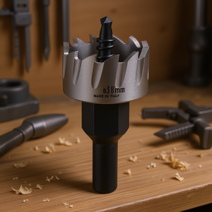 Sierra perforadora HSS de 38 mm, fabricada en Italia, para taladrar metal y madera. - Product Image 3