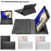 Untuk Tab S4 T830 T835 10.5 Inci Casing Keyboard Mekanis Nirkabel Baru USB Tipe-c Pelindung Kulit Imitasi Lembut Ramping