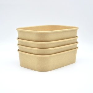 <span class=keywords><strong>Bol</strong></span> à <span class=keywords><strong>poke</strong></span> rectangulaire en papier à emporter Récipient alimentaire jetable pour salade de nouilles Kraft - Product Image 4