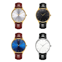 Montre de couple tendance en gros avec logo personnalisé, bracelet de 20 mm, boîtier en acier inoxydable, chronographe à quartz, bracelet en cuir