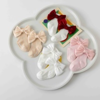 Chaussettes à nœud pour filles de haute qualité Chaussettes mi-tube à double aiguille Collection printemps