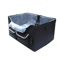 Siège de voiture moderne pour animaux de compagnie, lit de voiture chaud en fausse fourrure, siège de voiture portable pour chien avec ceinture de sécurité, logo personnalisé en stock