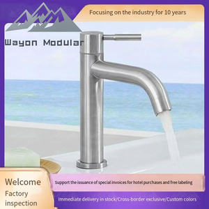 เวยอนก๊อกน้ำอ่างล้างหน้าสแตนเลสขัดเงา ด้ามจับเดี่ยว ปราศจากสารตะกั่ว ได้รับการรับรองมาตรฐาน CE CUPC รุ่น WM WF501 - Product Image 2