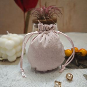 Sac à bijoux en velours de coton imprimé avec logo personnalisé, emballage cadeau en velours doux, pochette à cordon, sac à cosmétiques anti-poussière - Product Image 1