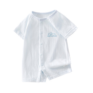 Body de bebé de manga corta, fino, transpirable, unisex, ropa de recién nacido, pelele de verano, traje para gatear con etiqueta y marcas. - Product Image 5