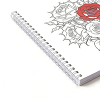 Carnet de coloriage personnalisé à spirale, carnet de croquis floral personnalisé pour enfants et adultes, fournitures scolaires, livre d'activités anti-stress