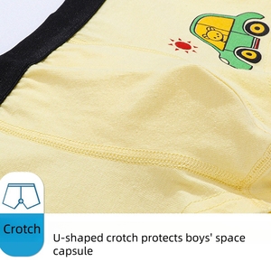 Caleçons en coton doux pour garçons, imprimés ours, singe et voiture, sous-vêtements pour enfants en gros - Product Image 4