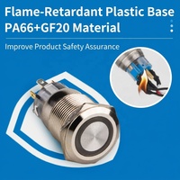 Botón Pulsador Metálico Iluminado por LED de 16mm 19mm 22mm, Impermeable IP67, para Control de Energía Industrial y Maquinaria