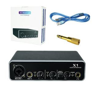MY MIC X1 <span class=keywords><strong>Carte</strong></span> <span class=keywords><strong>son</strong></span> USB professionnelle Interface audio Studio d'enregistrement 2 entrées 2 sorties avec alimentation 48V pour le chant sur ordinateur - Product Image 6
