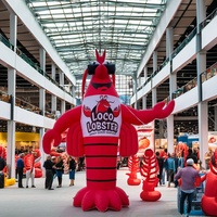 Ballon publicitaire gonflable géant en forme de homard et de crevettes Zhenmei pour la promotion des fruits de mer