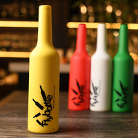 Bouteilles de barman colorées pour l'entraînement à l'acrobatie et au jonglage, en silicone incassable, pour la pratique du flairing en bar et pub
