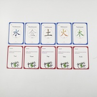 Cartes d'apprentissage de la médecine chinoise des cinq éléments, imprimées sur mesure, durables et portables, 67 pièces, avec boîte de rangement pour l'étude à domicile