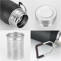 Bouteilles d'eau portables personnalisées Emerit 2026 de 1000 ml pour l'extérieur, en acier inoxydable 304 à double paroi, avec couvercle et poignée