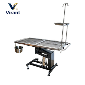 Table d'opération vétérinaire hydraulique en acier inoxydable avec support de perfusion pour examen et chirurgie des animaux - Product Image 1