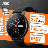 Montre connectée Bluetooth AOC avec écran tactile complet de 1,38 pouces, suivi d'activité, modes sportifs, surveillance de la santé, appareil portable