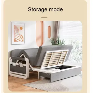 Hochwertige Wohnungs möbel Metallrahmen faltbar Sofa Cum Bed Storage moderne Klapp sofa