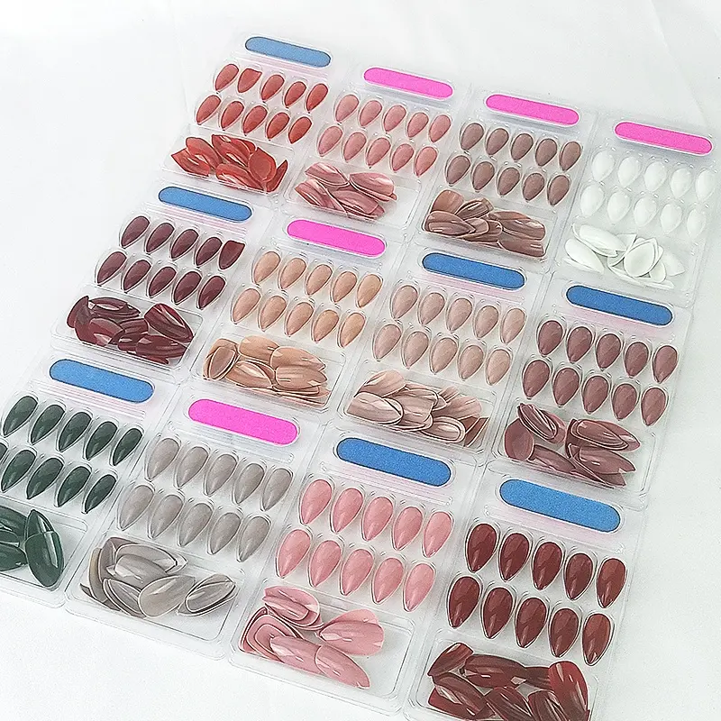 New Wholesale False Nails Various Color Fashion French Style Press On Nails For Women Girls
