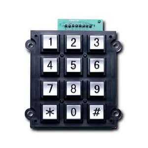 Waterproof 12 Keys Mini Rugged Matrix Industrial Metal Numeric keypad For Digital Door Lock Access Control System