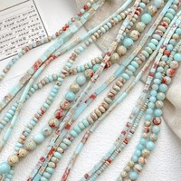 Perles en pierre Shoushan en vrac, style rétro vintage, turquoise, géométriques, rondes, tubulaires, carrées, rectangulaires, abacus, perles intercalaires en pierre