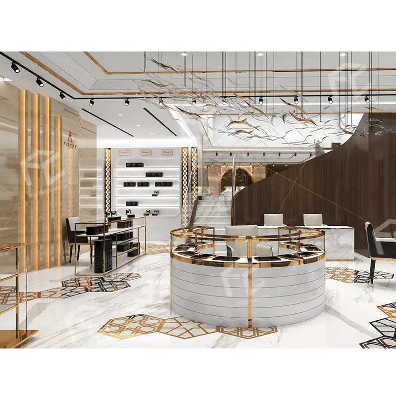 Tienda de telas de Dubái de gama alta, Ideas de diseño de interiores, joyería de lujo, tienda de ropa, decoración personalizada, montaje de tienda de ropa