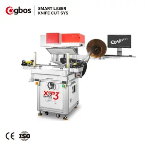 GBOS CO2 Camera Fast Laser Engraver Cutter Roll Materials Woven Weaving Label Laser Marking Printing Engraving Cutting Machine