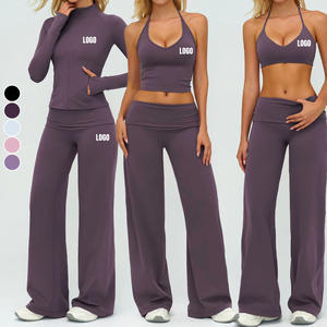 Novo Conjunto de Ginástica Feminino de Secagem Rápida com 4 Peças, Dobrável, Amigo da Pele, Sensação de Pele Nua, Respirável, para <span class=keywords><strong>Fitness</strong></span> - Product Image 1