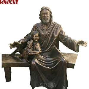 Sculpture religieuse catholique d'extérieur - Modèle de Jésus-Christ en bronze poli grandeur nature personnalisé SYKD007 Art religieux d'extérieur S - Product Image 3