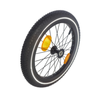Bonne qualité 16x1.75 roue en alliage d'aluminium remorque Pet poussette roues avec bandes réfléchissantes 10 16 20 pouces roue à rayons
