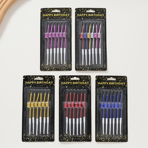 Venta al por Mayor de Velas de <span class=keywords><strong>Cumpleaños</strong></span> <span class=keywords><strong>para</strong></span> Niños, Hechas a Mano, Ecológicas, de Cera de Parafina, Chapadas en Oro, con Diseño de Primavera, Paquete de 6 - Product Image 2