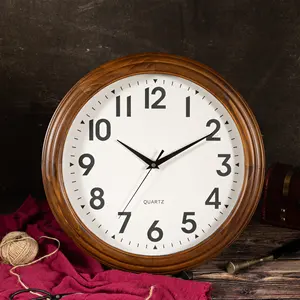 Reloj de pared de madera para decoración del hogar, reloj de estilo Retro antiguo europeo clásico y elegante
