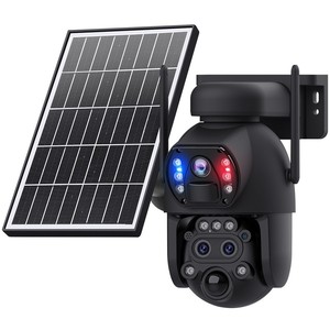 Caméra solaire 4G SIM/WIFI 15XZOOM trois objectifs, alarme rouge/bleue, projecteur, suivi automatique des personnes, caméra PTZ solaire extérieure à batterie - Product Image 1