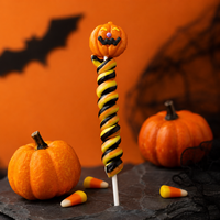 Sucette Guimauve Courte Personnalisable Halloween Assortie, Bonbon de Fête avec OEM pour importateurs mondiaux