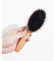 Nouveau Style en gros brosse à cheveux avec 100% naturel Mini brosse à poils de sanglier bois cuir chevelu pagaie brosse à cheveux