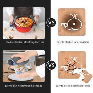 Tapis <span class=keywords><strong>de</strong></span> dessous <span class=keywords><strong>de</strong></span> plat <span class=keywords><strong>de</strong></span> four en silicone <span class=keywords><strong>de</strong></span> qualité alimentaire sans BPA maniques chaudes antidérapantes polyvalentes avec conception en nid d'abeille - Product Image 6