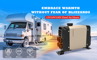 Télécommande universelle AIO 12V/24V/220V 3-en-1 5KW à alimentation diesel avec écran LED, consommation de carburant 0,15-0,4L/H, couverture 30° pour stationnement
