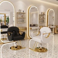 Chaise de salon robuste de haute qualité Ensemble de salon de coiffure Antique Barber Chaise de barbier réglable en hauteur