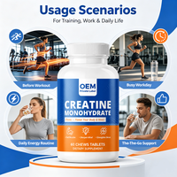 Comprimés de créatine monohydrate en marque blanche, supplément nutritionnel sportif pour adultes, soutien à la performance musculaire et à l'énergie, fabricant OEM