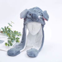 Lindo Animal de peluche conejito sombrero niños Airbag orejas móviles Led Light Up relleno Cosplay fiesta fantasía sombreros de invierno