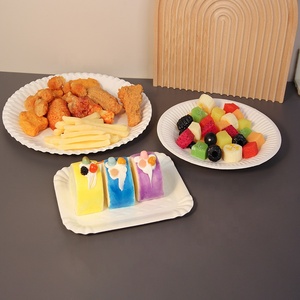 Assiettes en <span class=keywords><strong>carton</strong></span> <span class=keywords><strong>kraft</strong></span> biodégradable en gros, design personnalisé, LOGO, assiettes à salade jetables non revêtues - Product Image 2