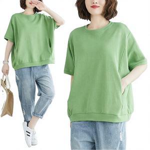 Camiseta de Verano para Mujer, Talla Grande 4XL, Casual, Transpirable, Holgada, con Estampado, Cuello Redondo, Manga Corta, Felpa, Spandex/Poliéster, Antiencogimiento - Product Image 3