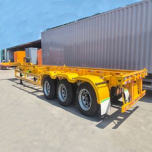 <span class=keywords><strong>Chassis</strong></span> Kontainer Skeleton 20 kaki dan 40 kaki 2-3 As, Dual Combo, Semi Trailer Kontainer dengan Twist Lock - Product Image 3