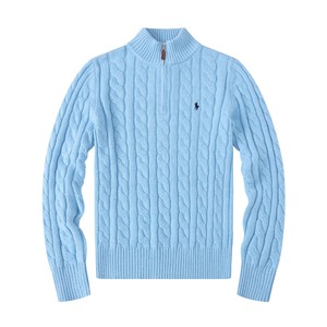 Luxe hiver décontracté broderie Logo classique affaires 1/4 demi fermeture éclair manches longues ajustement tricot <span class=keywords><strong>pull</strong></span> <span class=keywords><strong>pull</strong></span> <span class=keywords><strong>pull</strong></span> pour hommes garçon - Product Image 1