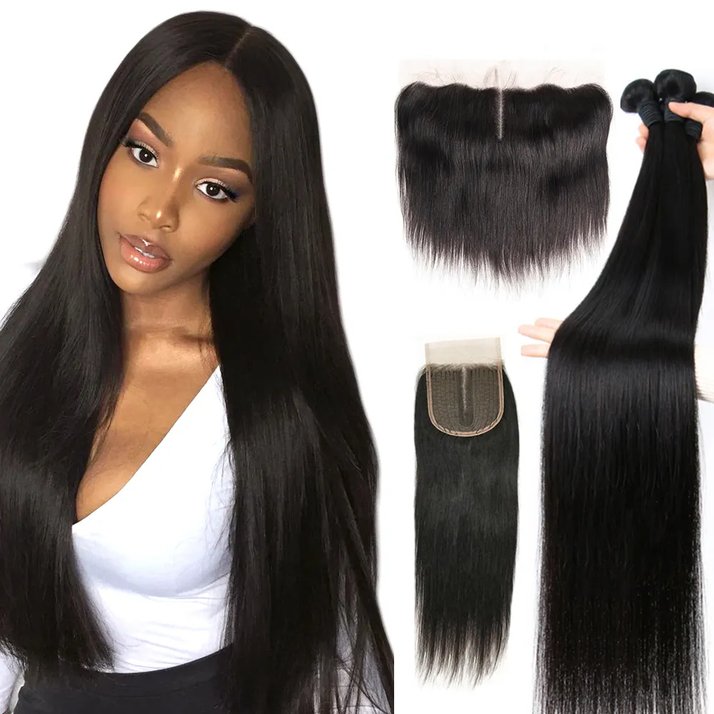 Xuchang Royce Double Drawn Hair With Lace Closure, Wholesale Long Indian Raw Human Hair Unprocessed 12a Hair Extensions Bundle