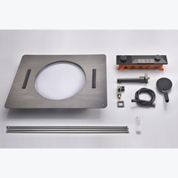 Ensemble de mitigeur de douche de pluie à LED avec affichage thermostatique de plafond dissimulé ensemble de robinets de douche de salle de bain noir avec pommeau de douche 600x800mm