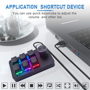 Mini Teclado RGB TISHRIC de 3/6 Teclas y <span class=keywords><strong>1</strong></span> Perilla, Teclado Mecánico USB Personalizable con Macros, Intercambiable en Caliente para Juegos y <span class=keywords><strong>Photoshop</strong></span> - Product Image 5