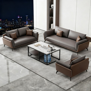 Conjunto de Sofás de Recepción para Oficina Comercial Z902, Cuero PU, Sillas Modernas para Sala de Espera, Mesa de Té, Personalizable para Vestíbulo, Salón, Apartamento - Product Image 4