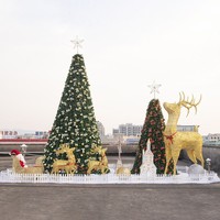 Árbol de Navidad Artificial Grande de Alta Calidad de 3m-10m, Cuadrado, para Exteriores, con Luces LED Personalizadas para Hoteles y Centros Comerciales