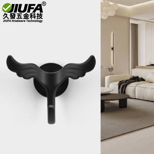 JIUFA Wing Shaped Coat Hooks Wall Mounted No Drilling Required Creative <b>Clothes</b> Hook For Entryway Bathroom - Product Image 4