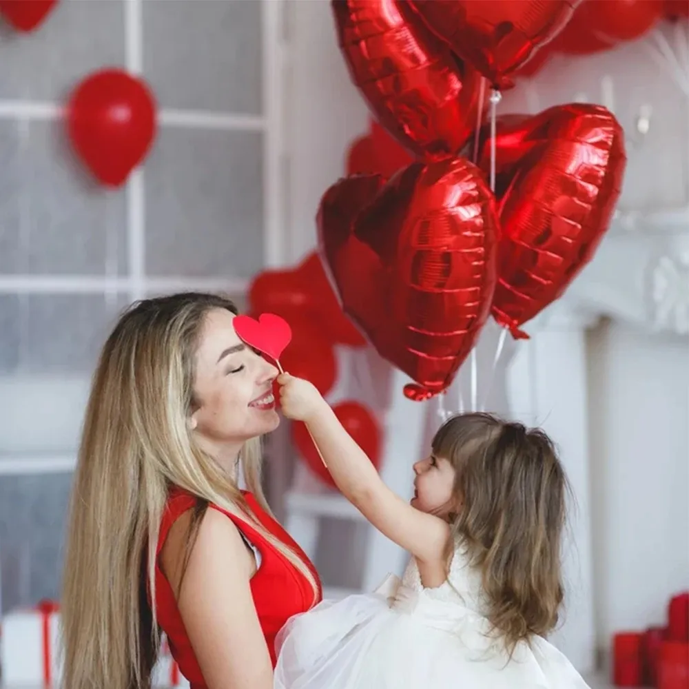 18inchs Party Anniversary Globos Red Heart Inflatable Foil Balloons